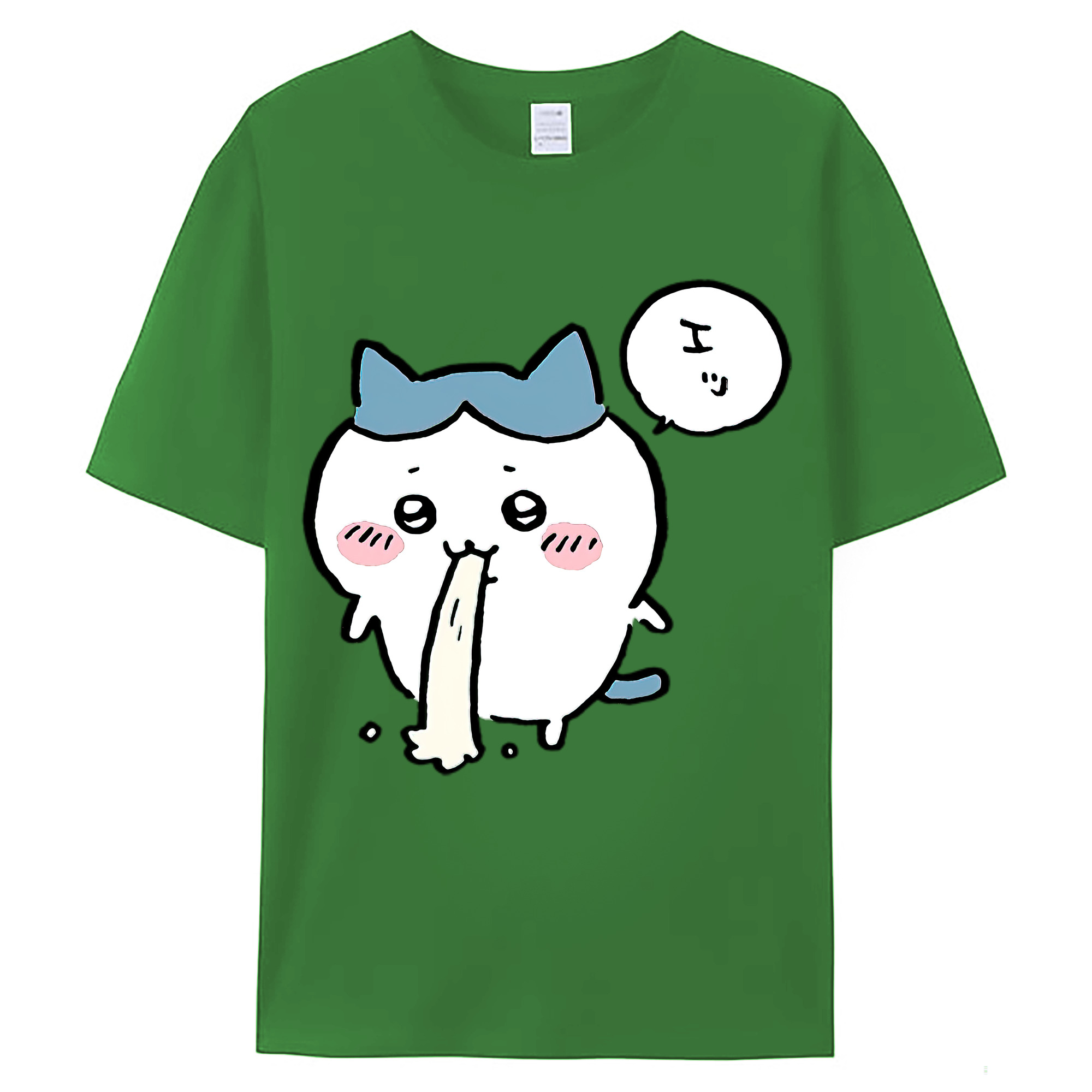 （画像用） ちいかわ ハチワレ Chii-kawa hachiware レディースカジュアルプリントTシャツ（綿100％）